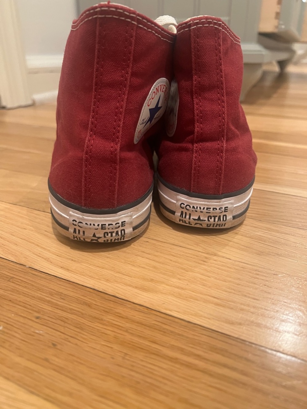 Converse Red High-Top Sneakers with White Accents - Picture 3 of 4